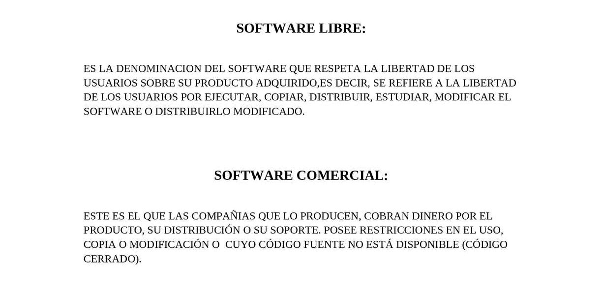 cual es la diferencia entre el software libre y el software comercial