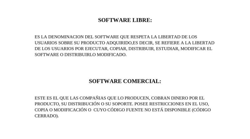 cual es la diferencia entre el software libre y el software comercial
